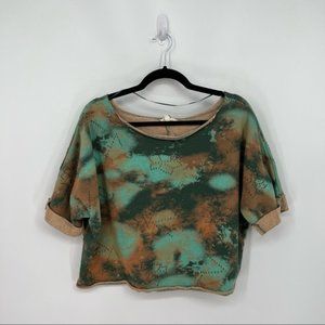 EE:Some Tie Dye Cropped Poke Hole Sweatshirt Top Size Medium